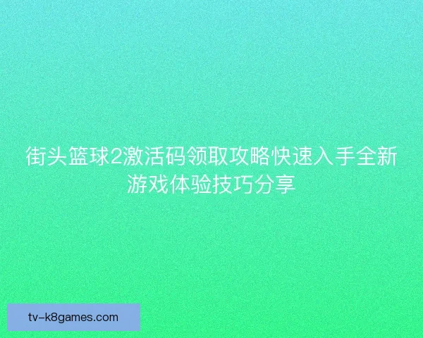 街头篮球2激活码领取攻略快速入手全新游戏体验技巧分享