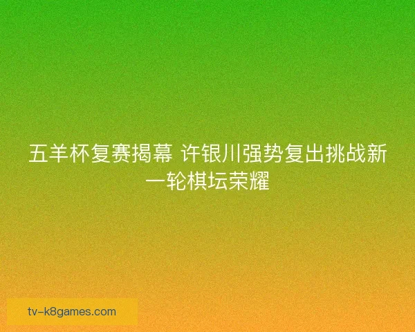 五羊杯复赛揭幕 许银川强势复出挑战新一轮棋坛荣耀