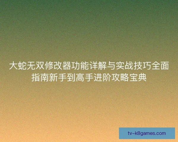 大蛇无双修改器功能详解与实战技巧全面指南新手到高手进阶攻略宝典 大蛇无双修改器功能详解与实战技巧全面指南新手到高手进阶攻略宝典