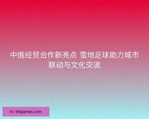 中俄经贸合作新亮点 雪地足球助力城市联动与文化交流 中俄经贸合作新亮点 雪地足球助力城市联动与文化交流